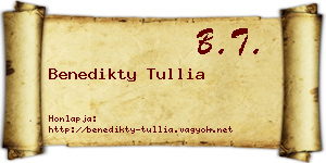 Benedikty Tullia névjegykártya